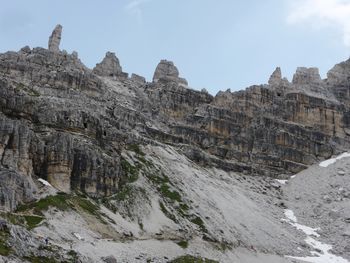 Scenic view of cliff against sky