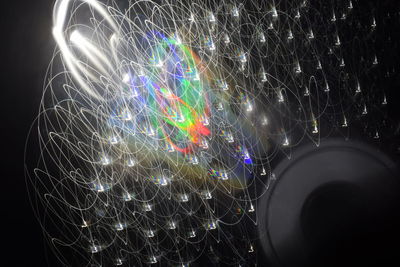 Illuminated light painting at night
