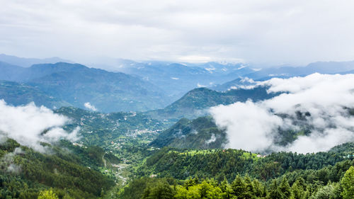 Scenic view of mountains against sky