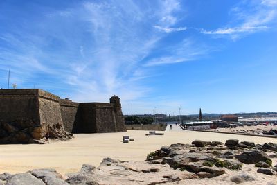 View of fort against blue sky