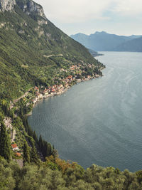 High angle view of sea against sky