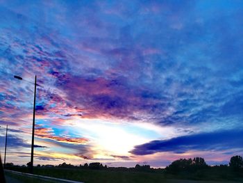 Dramatic sky over landscape