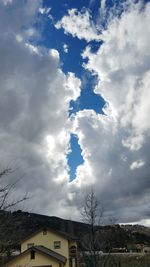 Low angle view of houses against sky