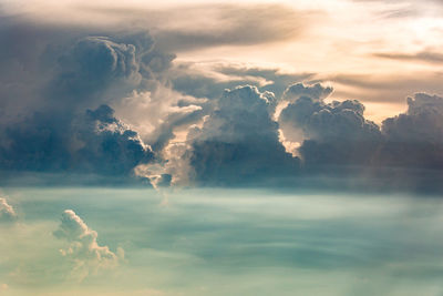 Clouds of shades with layers of fog and drama - bandung, indonesia