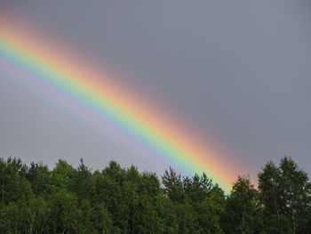 Low angle view of rainbow against sky