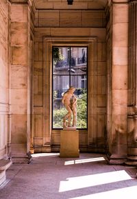 Woman standing in front of door