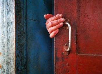 Close-up of old door