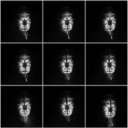 Digital composite image of man in street light