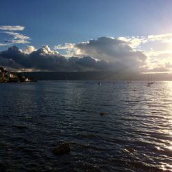 View of sea against cloudy sky
