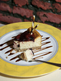 Close-up of dessert in plate