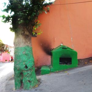 Built structure with trees in background