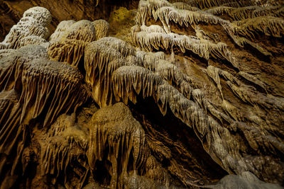 Low angle view of rock formation in cave