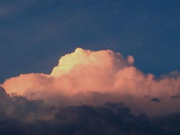 Low angle view of clouds in sky during sunset