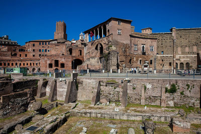 Ancient ruins of the forum of trajan built in in 106 and 112 ad in the city of rome