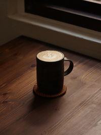 High angle view of machine part