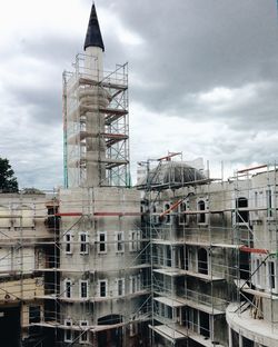 View of buildings against cloudy sky
