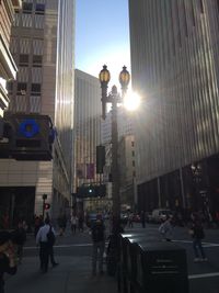 People walking on city street