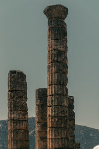 Low angle view of historic building against clear sky