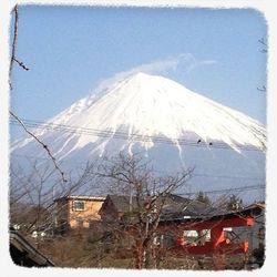 Snow covered mountain against sky