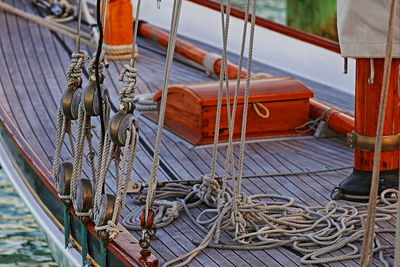 Close-up of boat at harbor