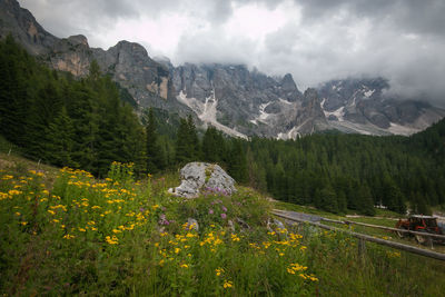 Scenic view of mountains against sky