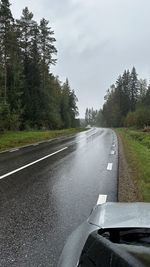 Road amidst trees against sky