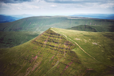 Scenic view of landscape against sky in wales