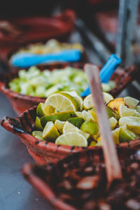 Close-up of food on table