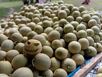 High angle view of fruits for sale