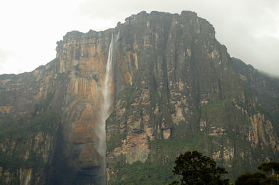 Scenic view of cliff against sky