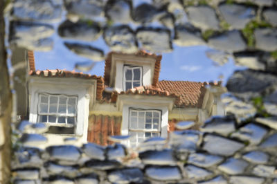 Low angle view of old building against sky