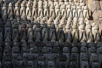 Full frame shot of buddha sculptures