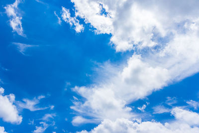 Low angle view of clouds in blue sky