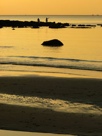 Scenic view of sea at sunset