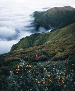 Scenic view of mountains against sky