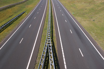 High angle view of highway on road