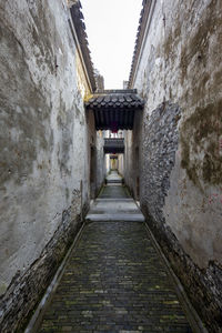 Narrow alley amidst old buildings