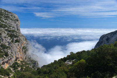 Scenic view of mountains against sky