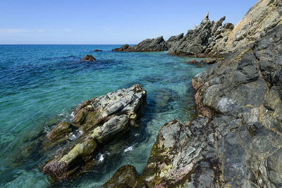 Cliff of maro-cerro gordo in nerja, malaga, spain