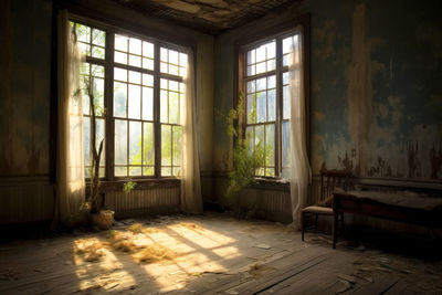 Interior of abandoned building