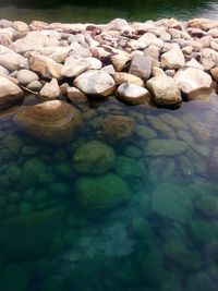 Rocks in sea