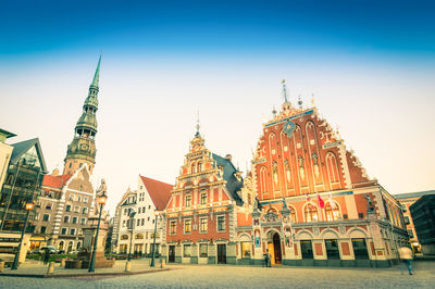 Low angle view of traditional building against sky