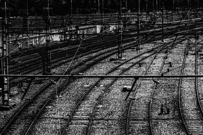 High angle view of railway tracks