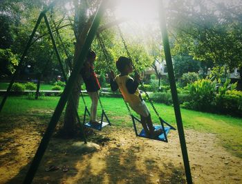 People playing in park