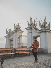 Full length of man standing against the sky