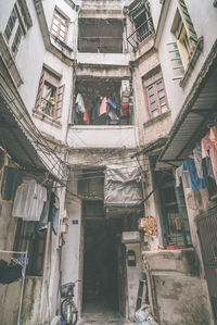 Low angle view of old buildings