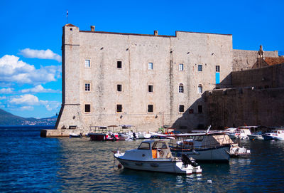 Saint johns fortress and harbor and dubrovnik city wall