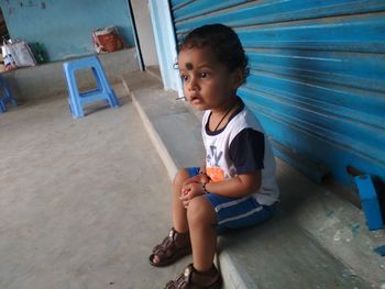 Portrait of boy looking at camera