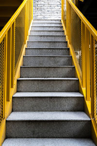 Low angle view of staircase leading towards building
