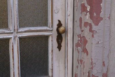 Close-up of closed door